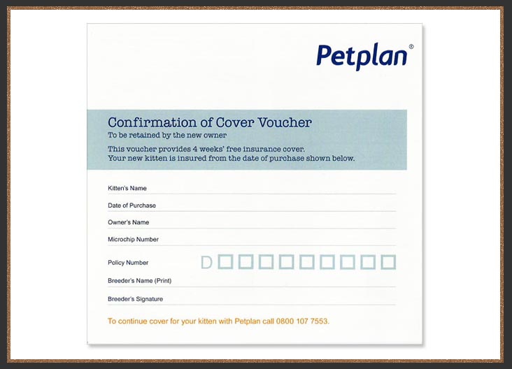 Petplan insurance cover voucher