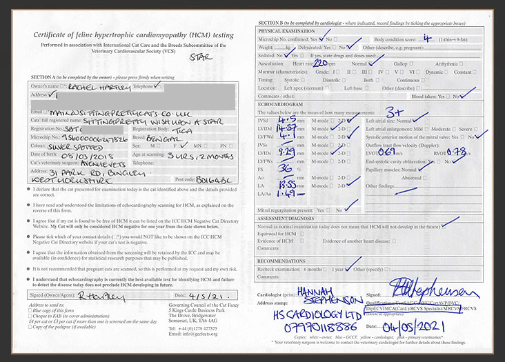 Certificate of HCM testing