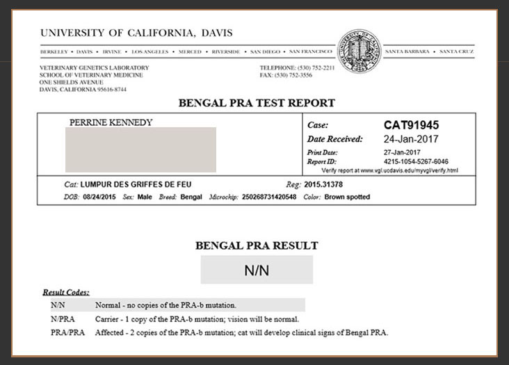 UC Davies blood group test results