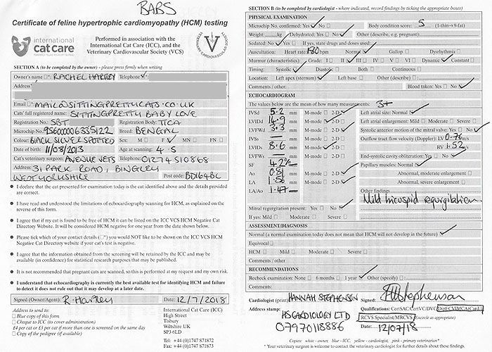 Certificate of HCM testing